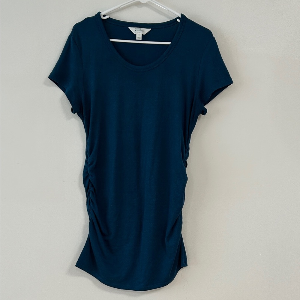 Market&Spruce Maternity Forest Green long sleeve & Blue short sleeve Top Size M - Picture 2 of 11